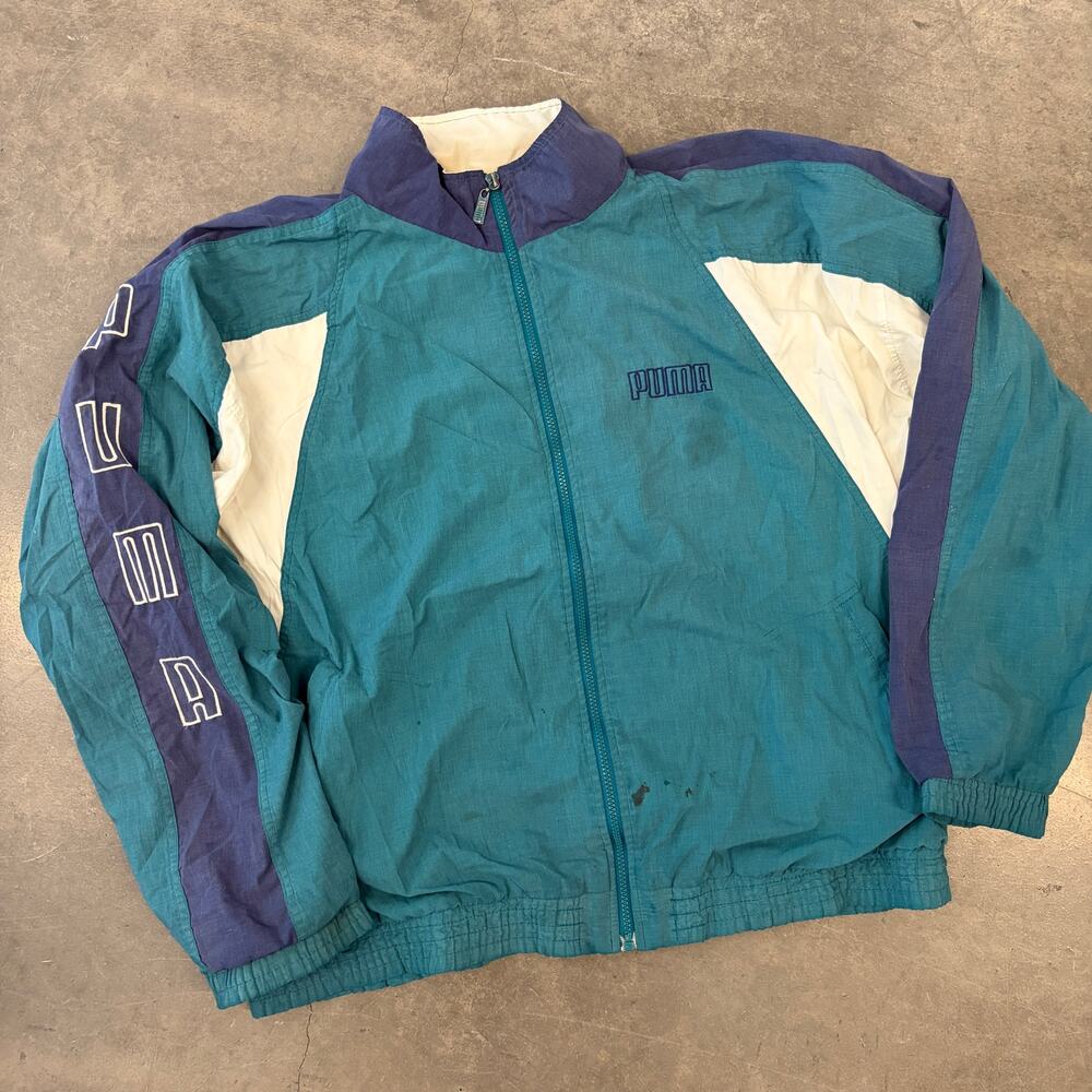 Vintage Y2k 90's Puma Retro Embroidered Track Jacket Full Zip Men's XL